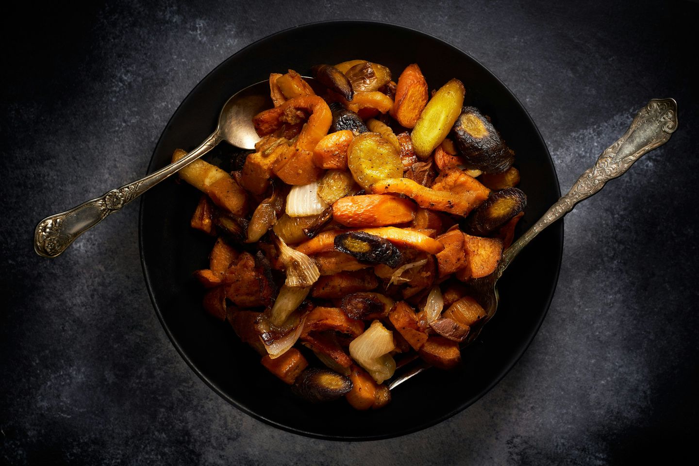 cooked food on black frying pan